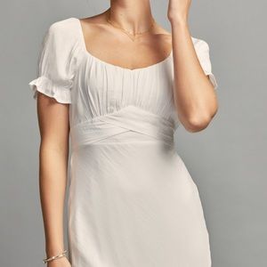 NWT White Satin Tie Back Midi Elopement Wedding Dress
